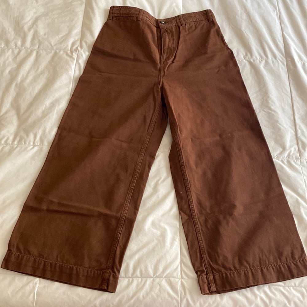 Free People brown canvas wide leg pant
